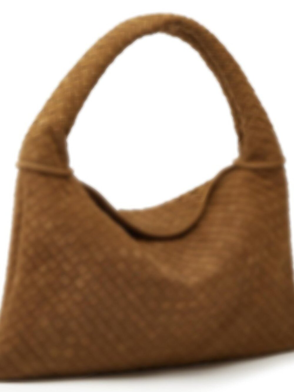 Slouchy Woven Suede Hobo Bags Women Trendy Suede Purse Crossbody Crescent